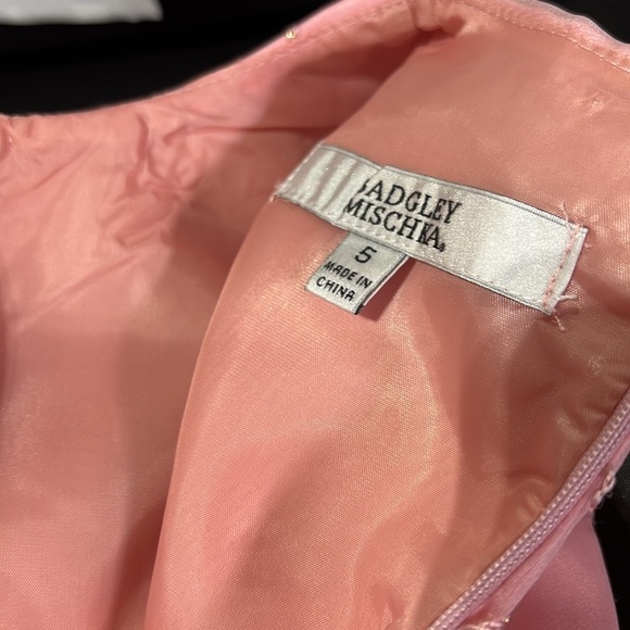 Badgley Mischka Embroidered sparkle,sleeveless Midi,satin tie waist,hidden zip - Picture 5 of 5